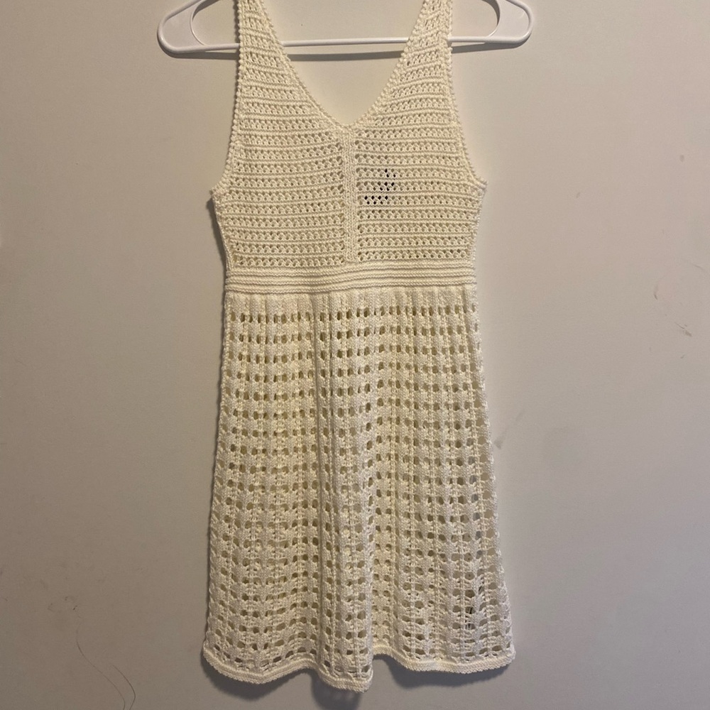 Topshop Cream Crochet Dress